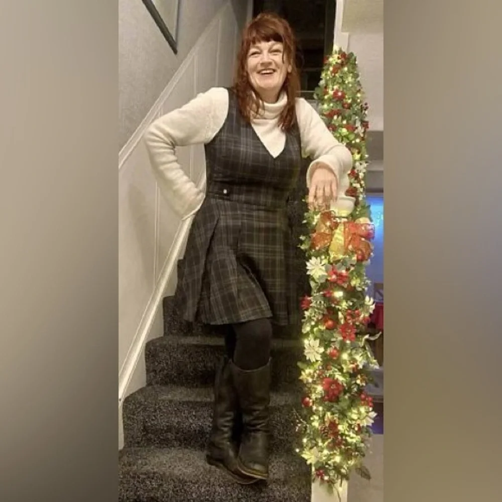 Disturbia Reckless Check Mini Pinafore Dress US 16 / UK 20 - Picture 10 of 12